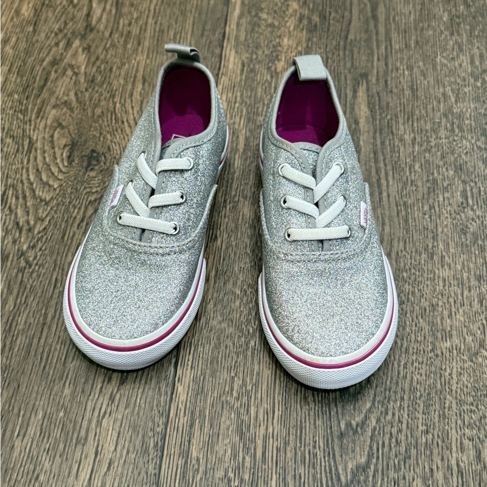 Vans Kids Silver Glitter Sneakers